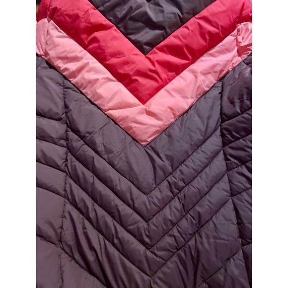 Reebok Sherpa Hooded Retro Chevron Jacket Size Med * Bright Pink Colors WOM104 - Picture 6 of 6